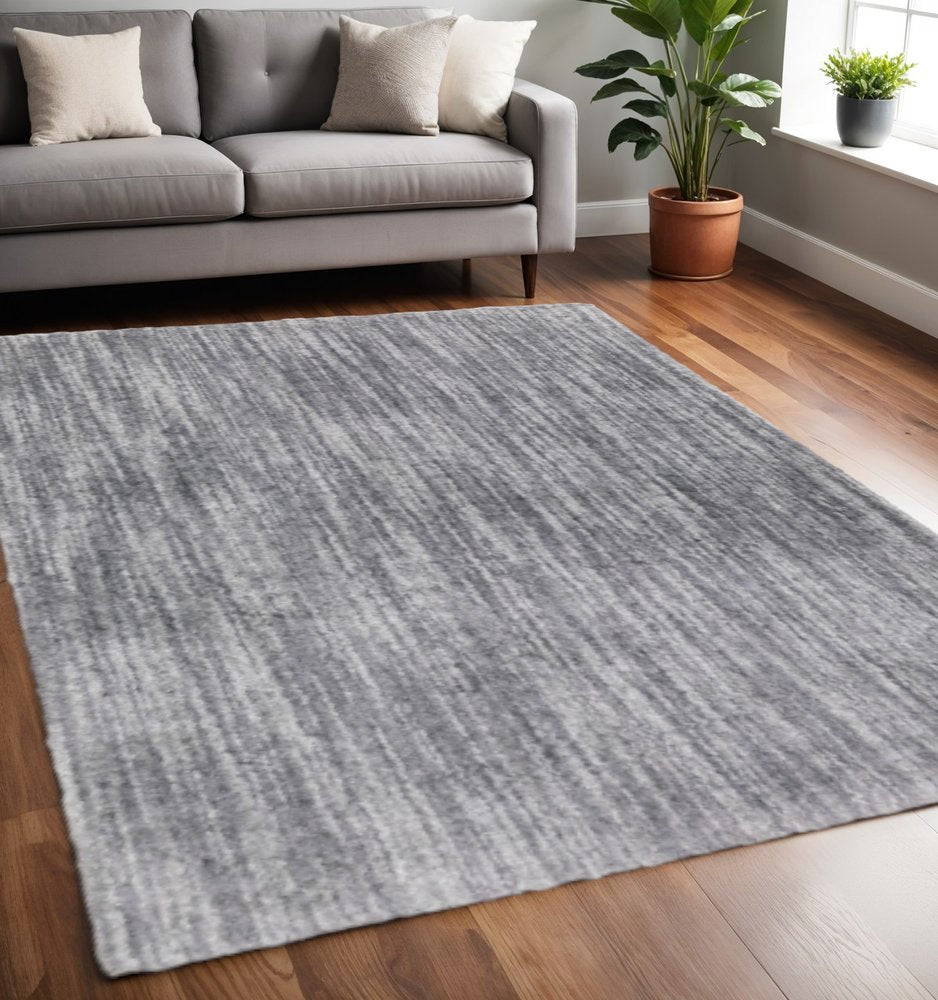 10' X 13' Grey Shag Power Loom Stain Resistant Area Rug