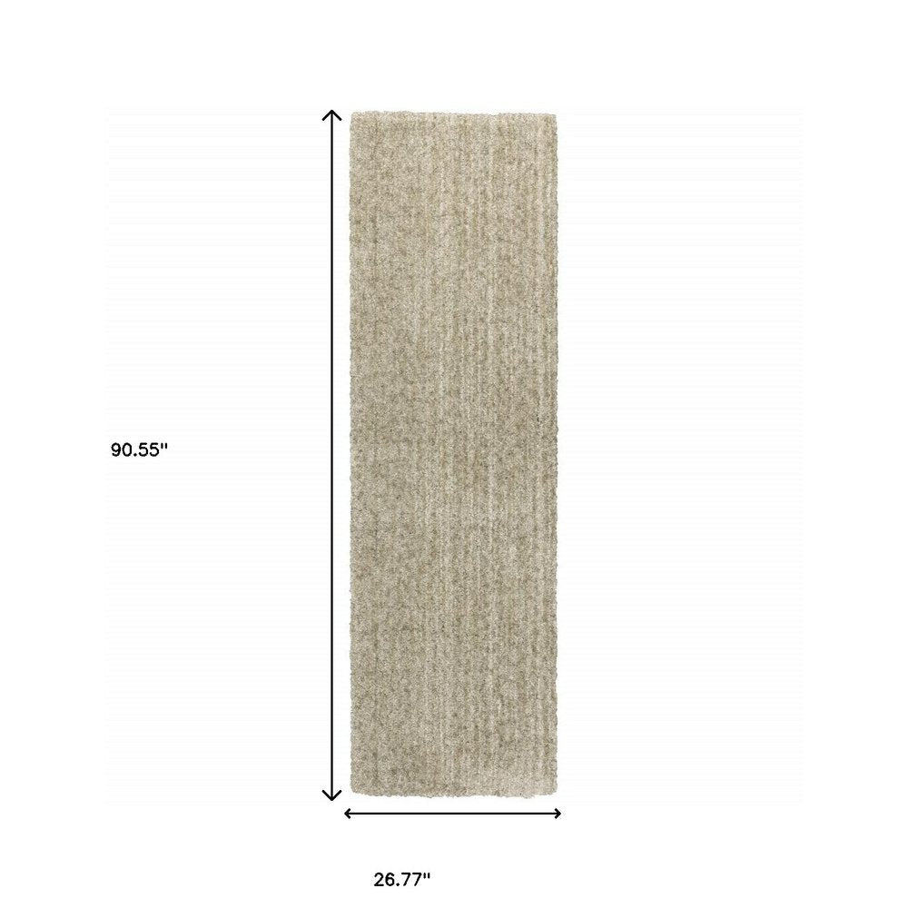 10' X 13' Grey Shag Power Loom Stain Resistant Area Rug
