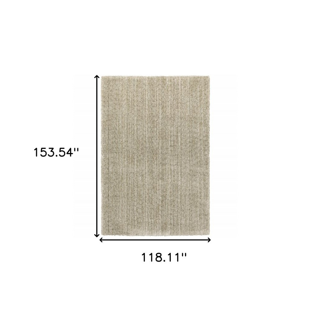 10' X 13' Grey Shag Power Loom Stain Resistant Area Rug