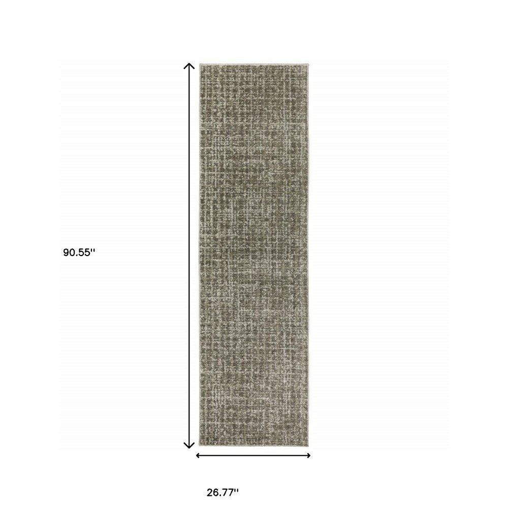 3' X 5' Gray Geometric Power Loom Area Rug