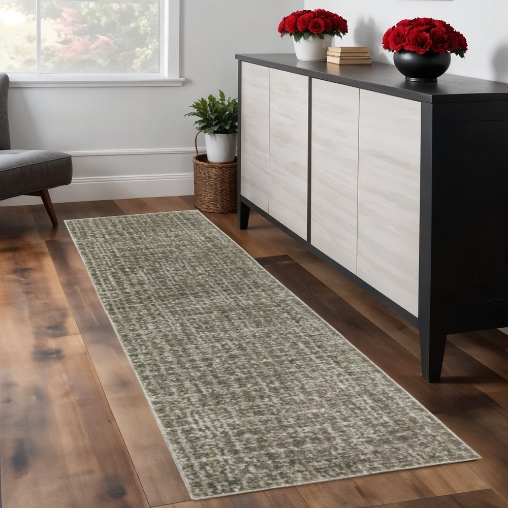 3' X 5' Gray Geometric Power Loom Area Rug