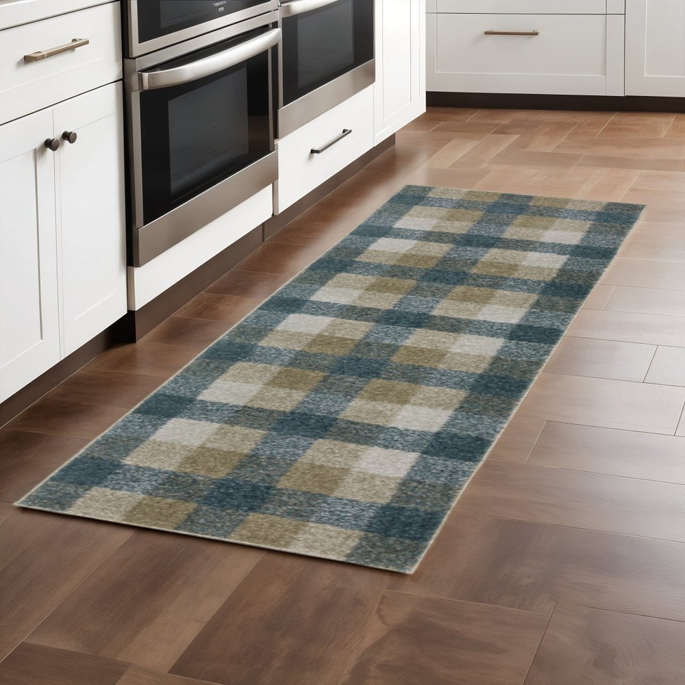 7' X 10' Tan and Gray Geometric Power Loom Area Rug