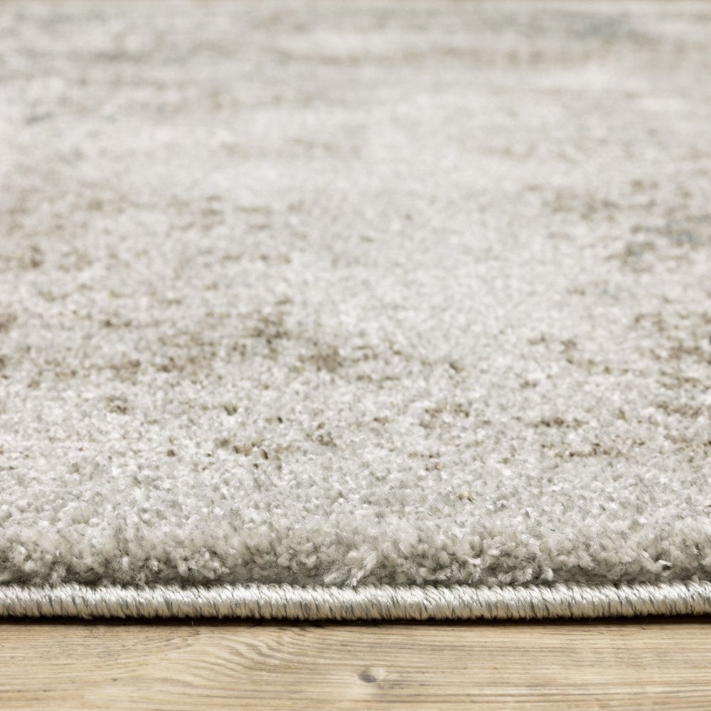 8' Beige And Gray Oriental Distressed Runner Rug