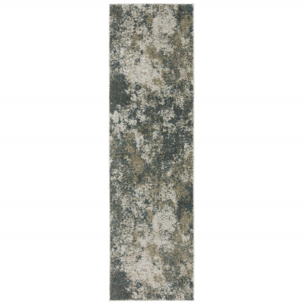 5' X 8' Tan and Gray Abstract Power Loom Area Rug