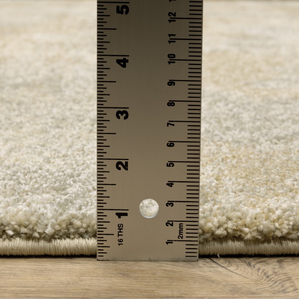 10' X 13' Beige And Gold Abstract Area Rug