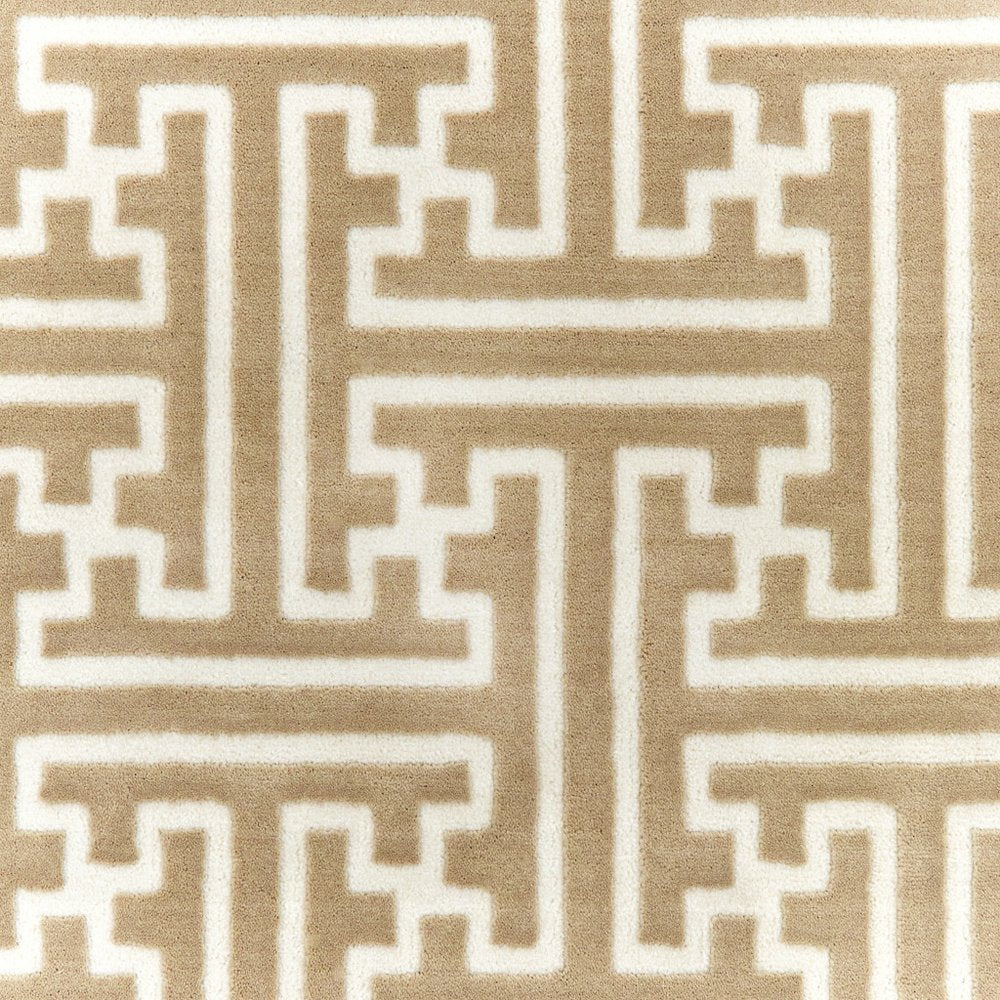 8' X 11' Gold And Ivory Geometric Area Rug
