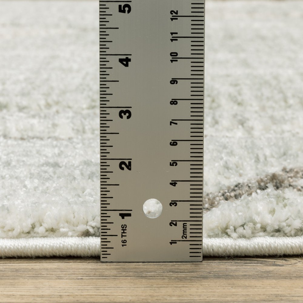 10' X 13' Gray And Ivory Geometric Power Loom Area Rug