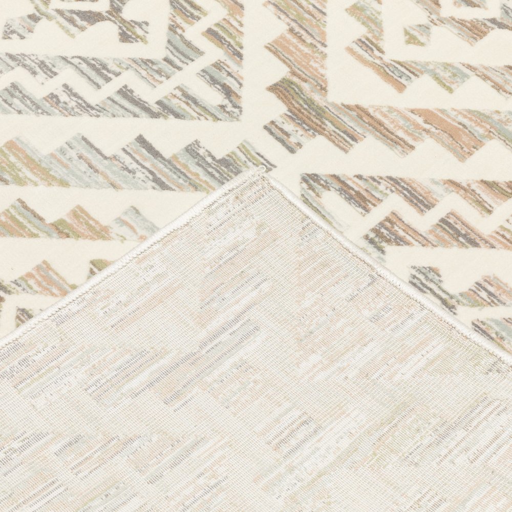 4' X 6' Grey Pink And Sage Geometric Power Loom Stain Resistant Area Rug