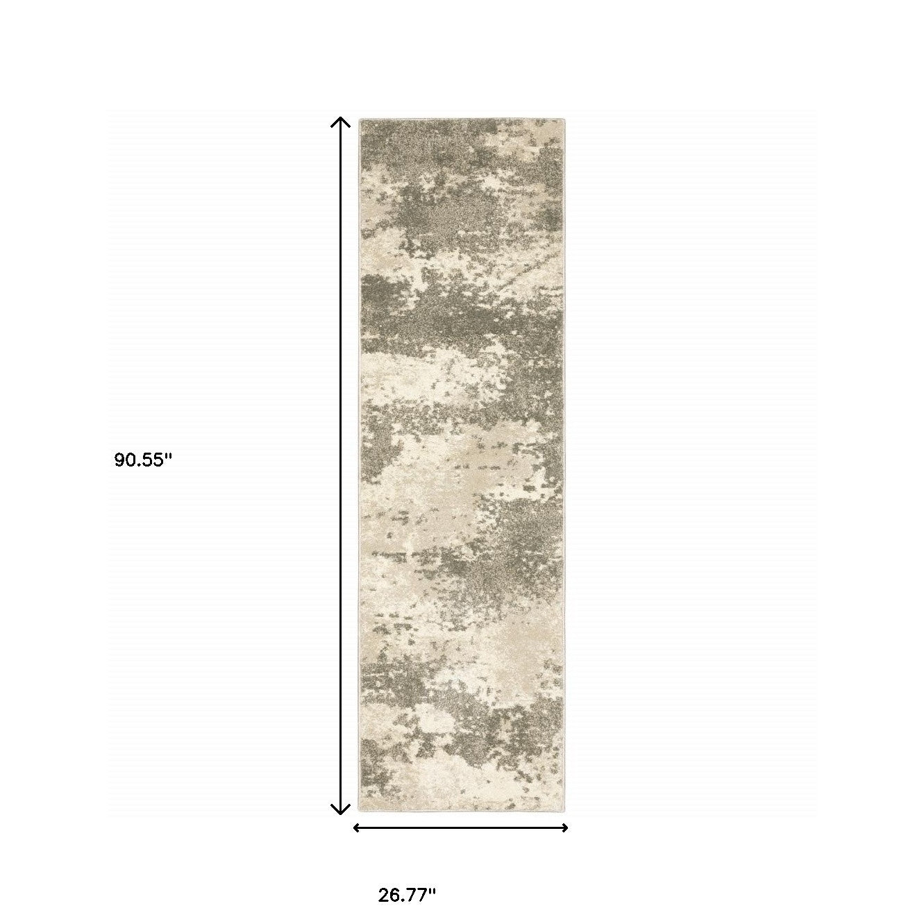 5' X 7' Beige And Grey Abstract Power Loom Stain Resistant Area Rug