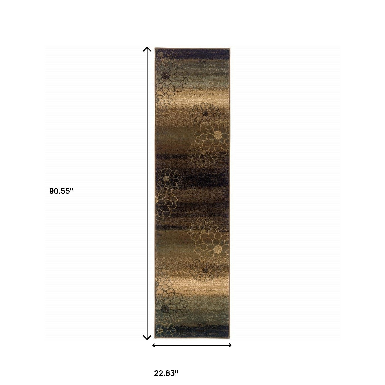 10' X 13' Brown And Beige Floral Power Loom Stain Resistant Area Rug