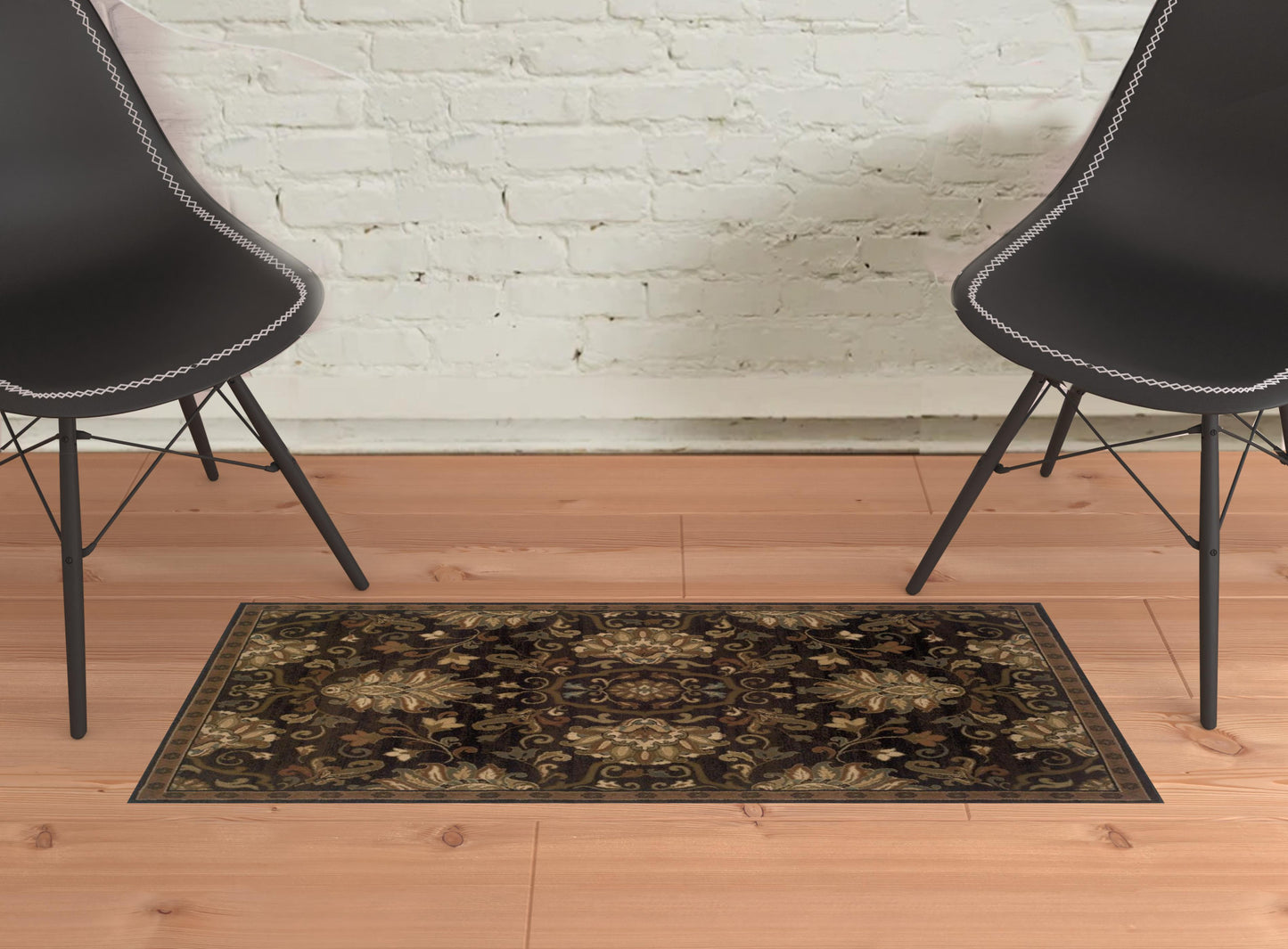 10' X 13' Brown Beige Blue And Red Oriental Power Loom Stain Resistant Area Rug