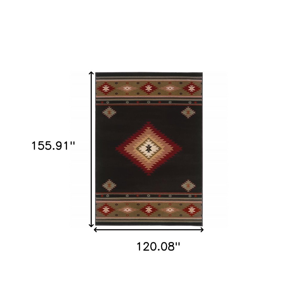 4' X 6' Beige Southwestern Power Loom Stain Resistant Area Rug