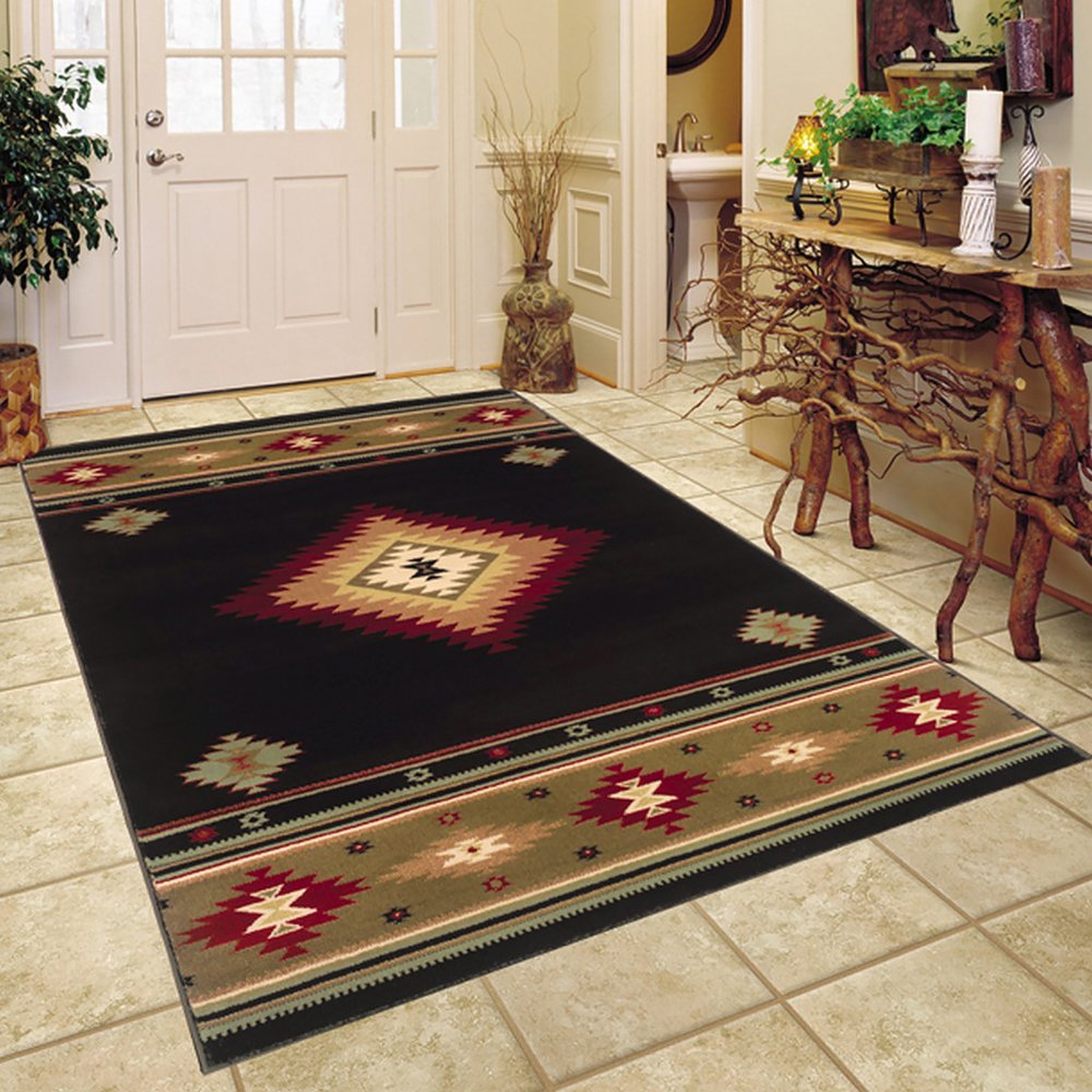 4' X 6' Beige Southwestern Power Loom Stain Resistant Area Rug
