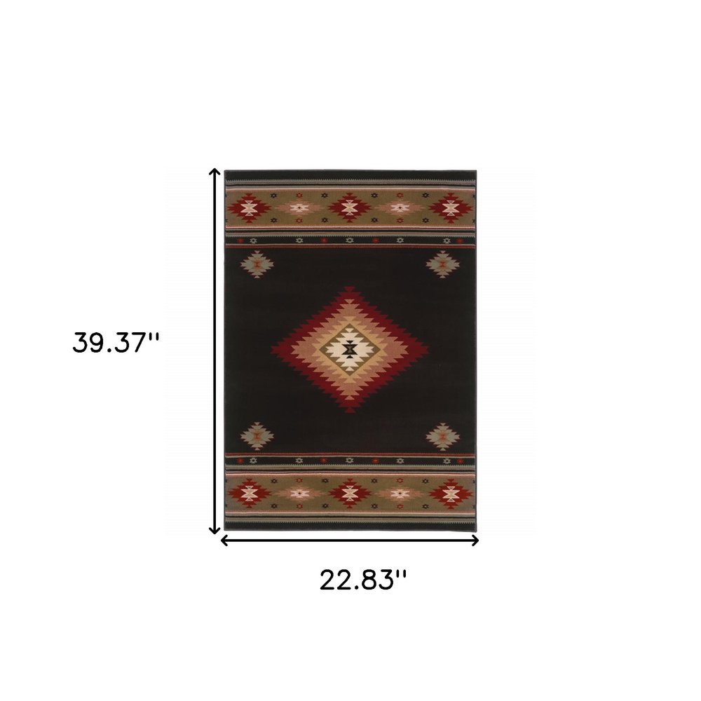 4' X 6' Beige Southwestern Power Loom Stain Resistant Area Rug