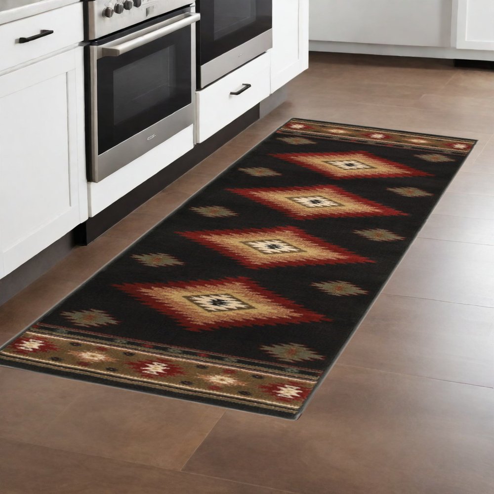 4' X 6' Beige Southwestern Power Loom Stain Resistant Area Rug