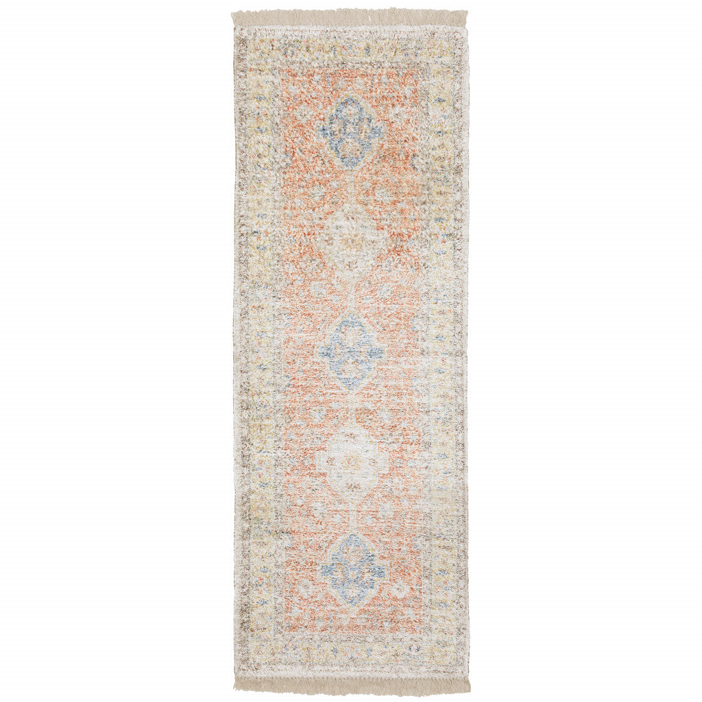 10' X 13' Beige And Charcoal Oriental Hand Loomed Stain Resistant Area Rug With Fringe