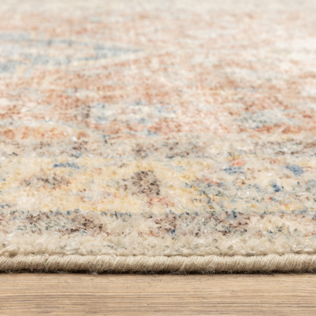 10' X 13' Beige And Charcoal Oriental Hand Loomed Stain Resistant Area Rug With Fringe