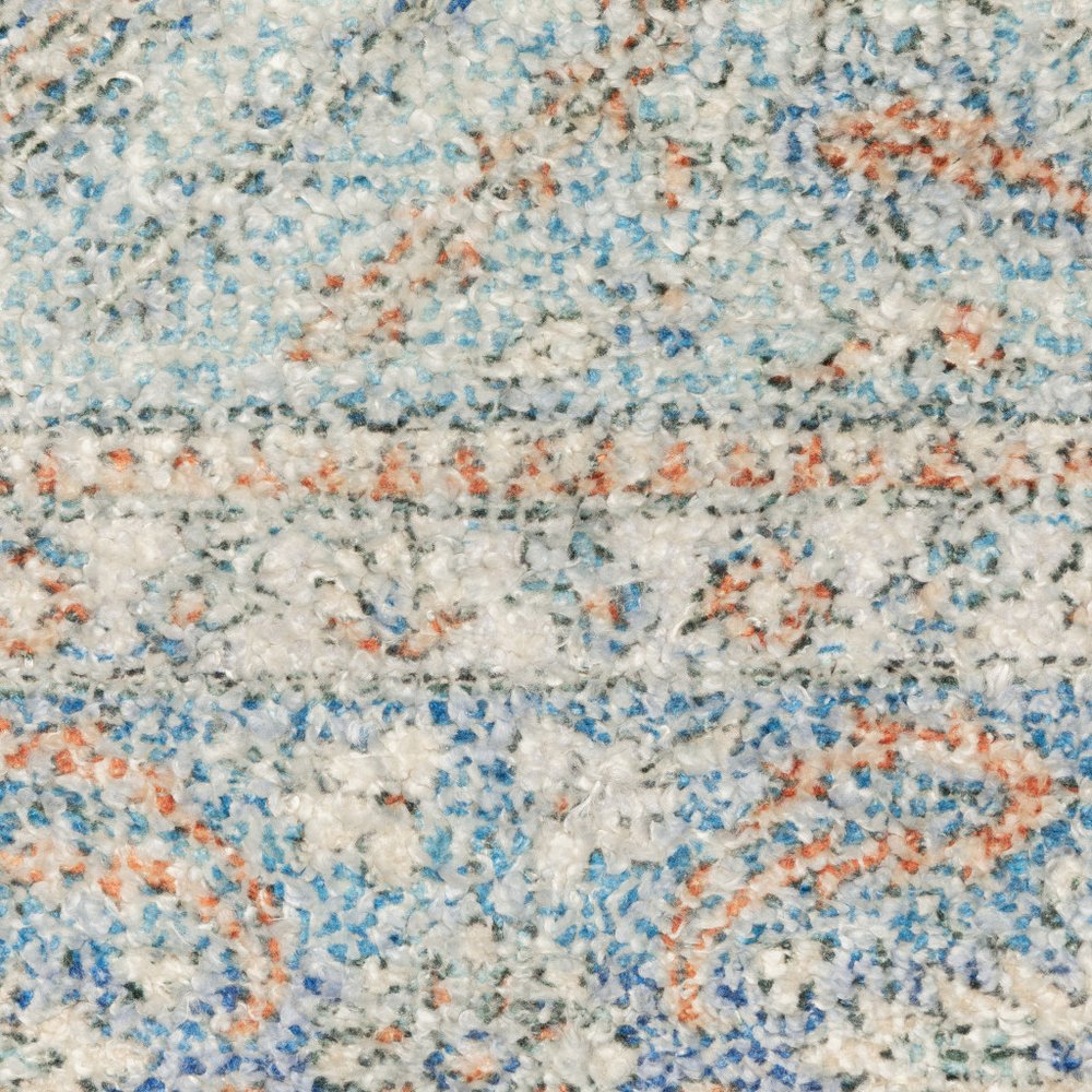 10' X 13' Blue And Red Oriental Hand Loomed Stain Resistant Area Rug With Fringe