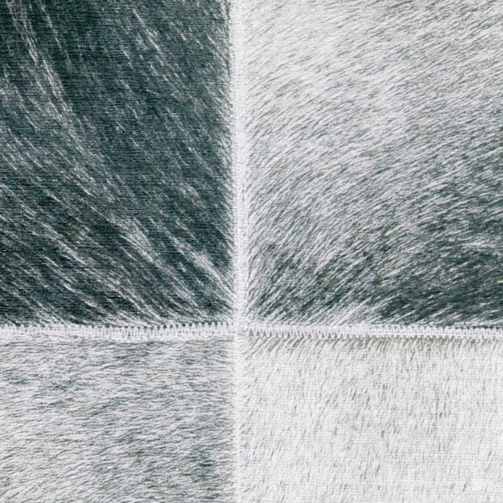 8' Gray And Charcoal Geometric Runner Rug