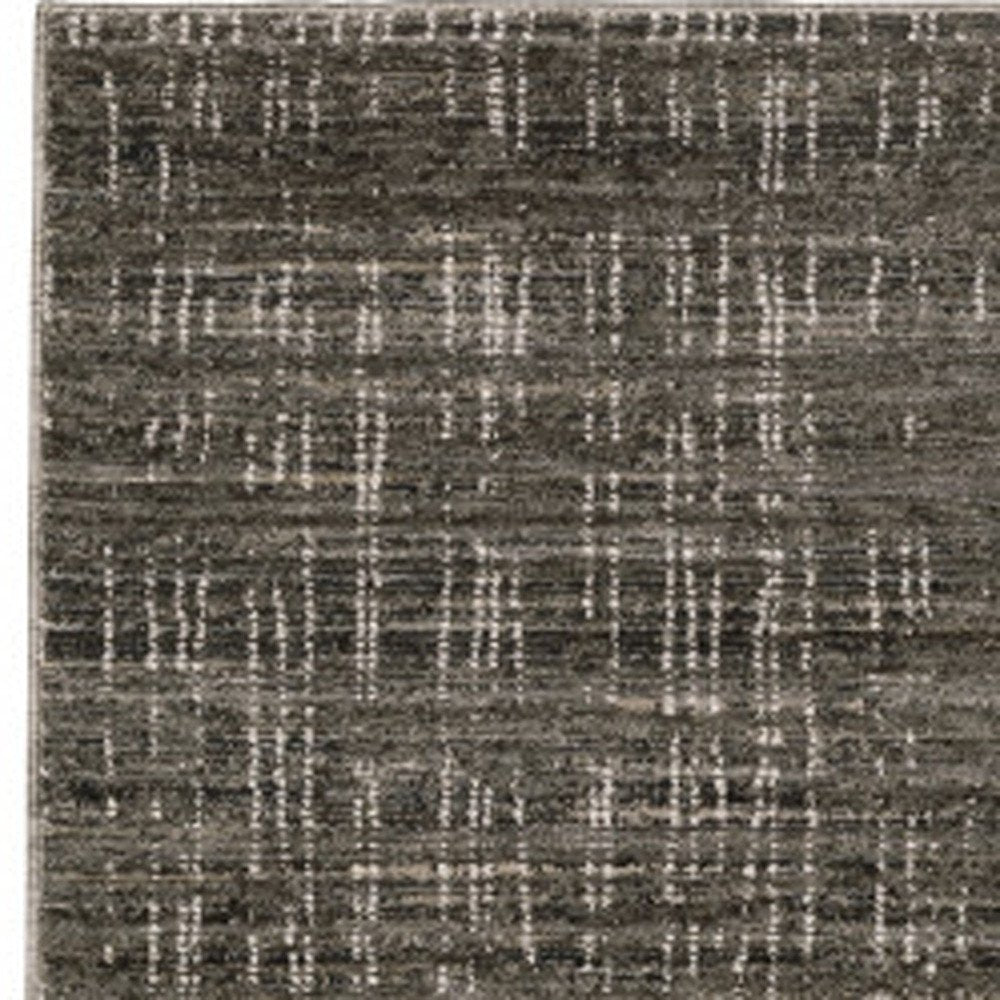 10' X 13' Charcoal Grey Grey Ivory Tan And Brown Abstract Power Loom Stain Resistant Area Rug
