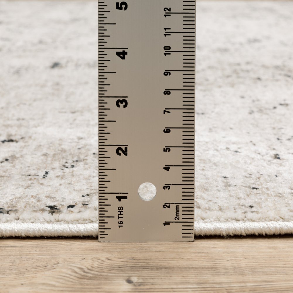 8' X 11' Ivory And Gray Abstract Area Rug