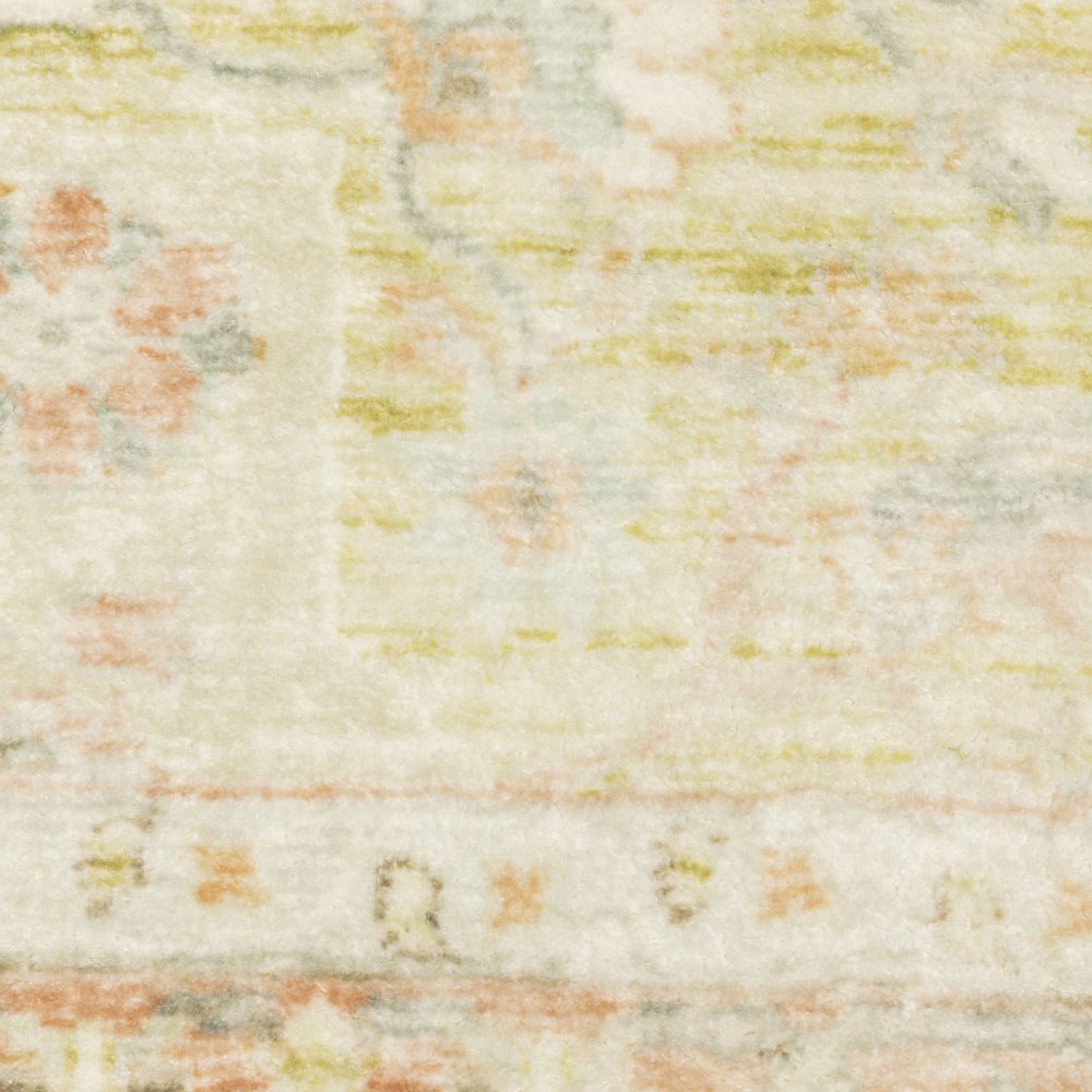 8' X 10' Grey Blue And Ivory Oriental Power Loom Stain Resistant Area Rug