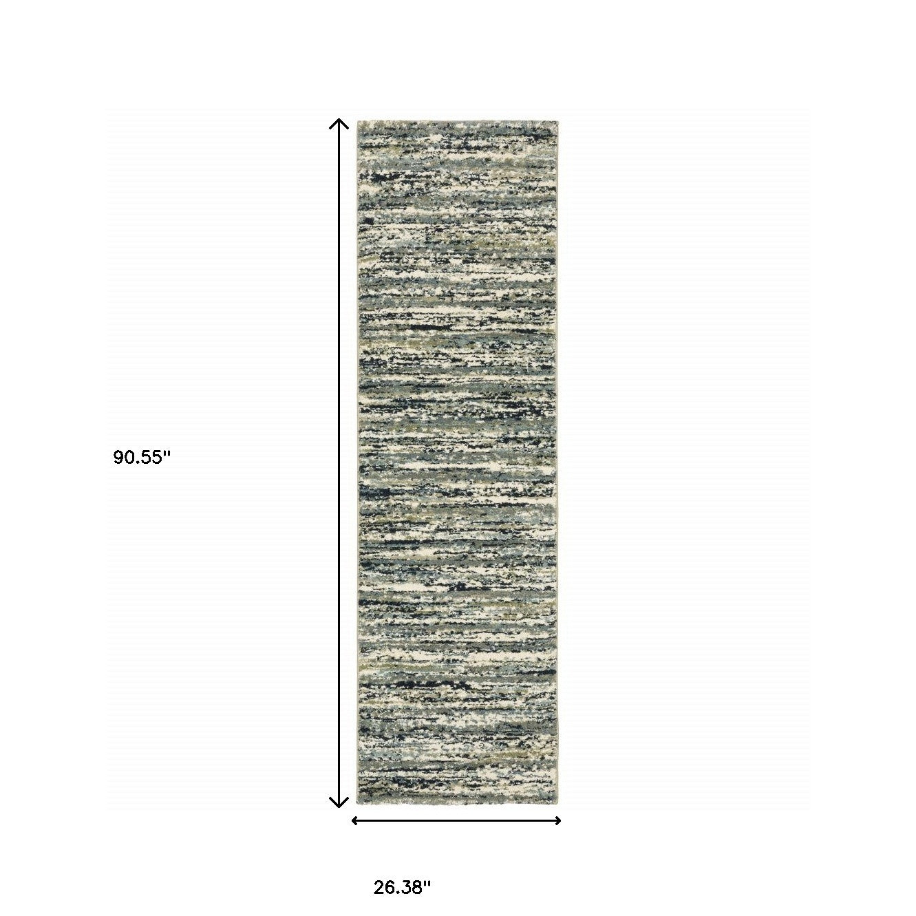 10' X 13' Blue Green Light Blue Grey And Ivory Abstract Power Loom Stain Resistant Area Rug