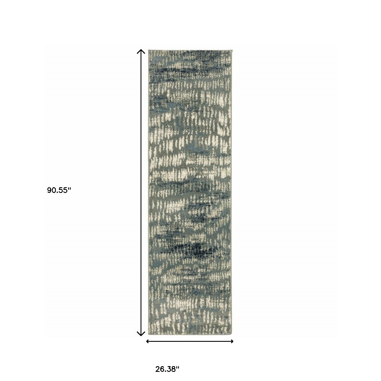 10' X 13' Grey Beige Blue And Light Blue Abstract Power Loom Stain Resistant Area Rug