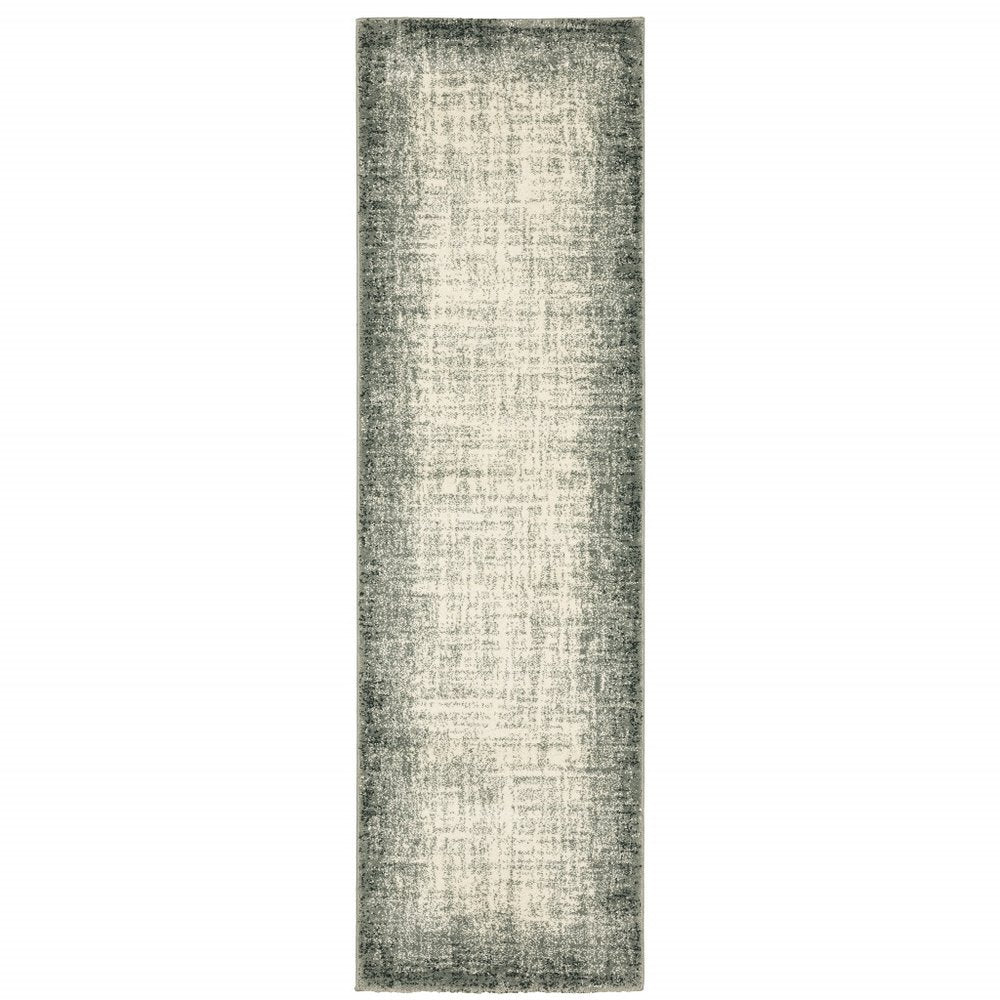 10' X 13' Grey Beige And Blue Power Loom Stain Resistant Area Rug