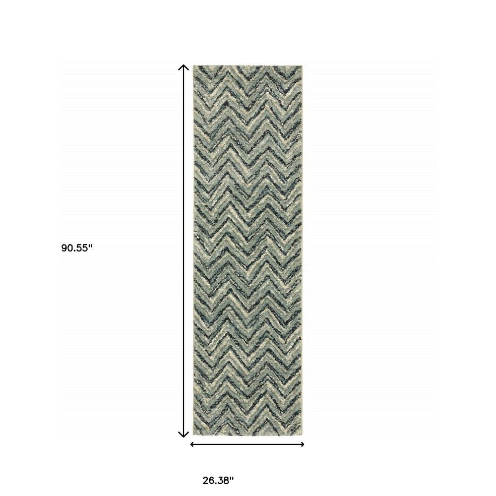 10' X 13' Blue And Ivory Geometric Area Rug