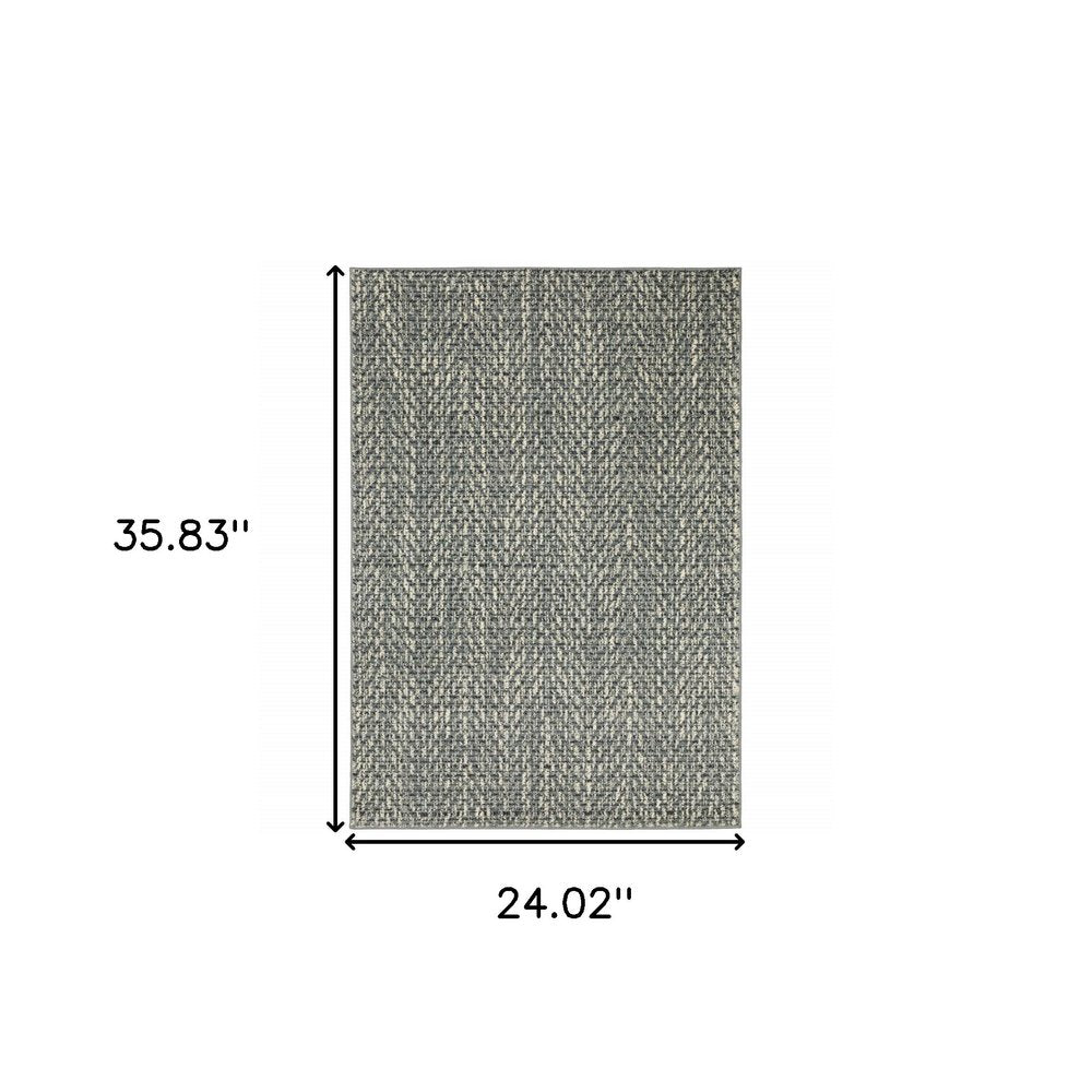 10' X 13' Blue And Ivory Geometric Distressed Area Rug