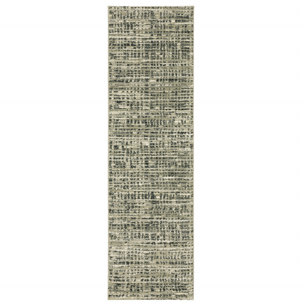 10' X 13' Beige And Gray Geometric Distressed Area Rug