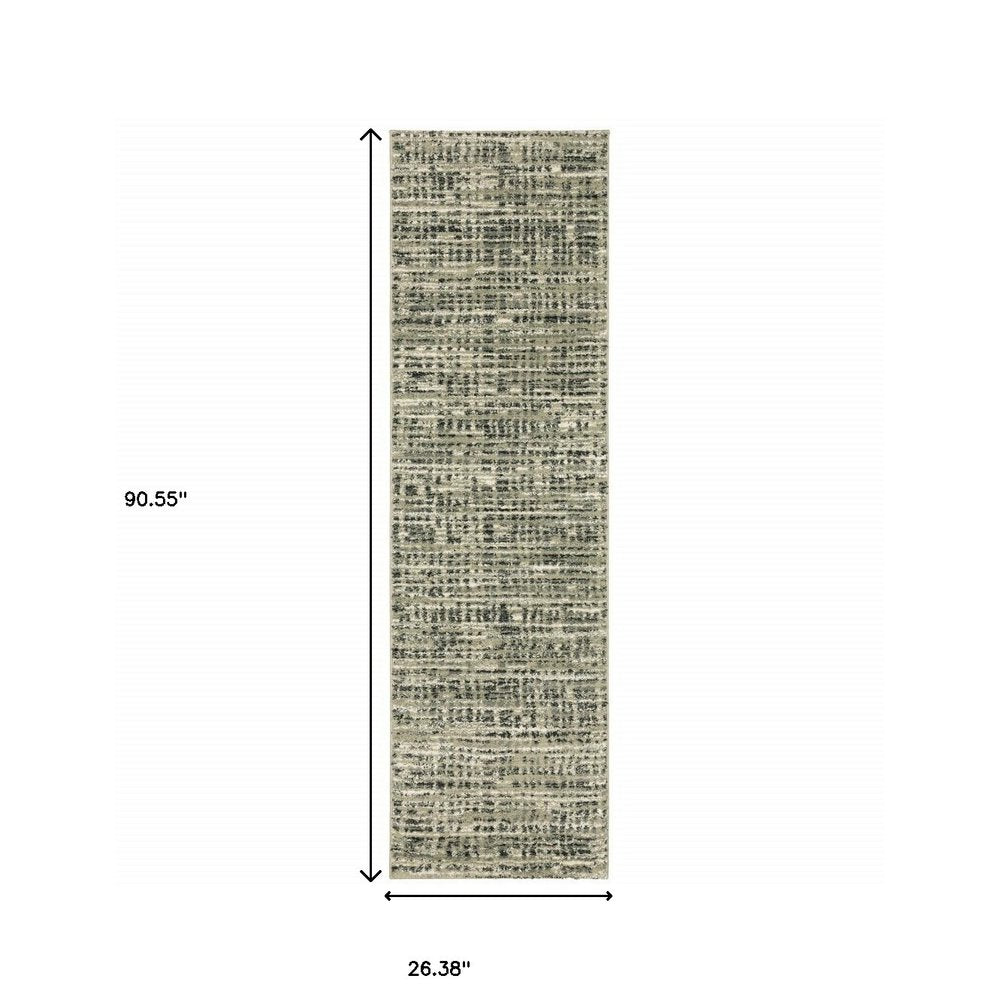 10' X 13' Beige And Gray Geometric Distressed Area Rug