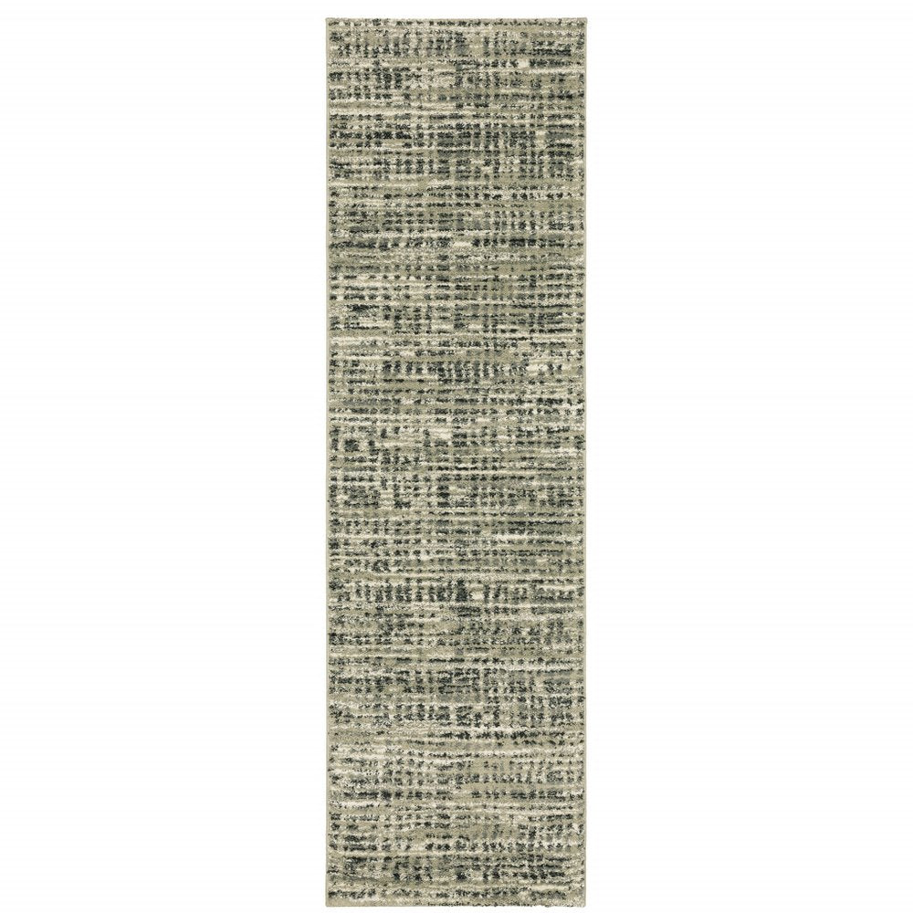 10' X 13' Beige And Gray Geometric Distressed Area Rug