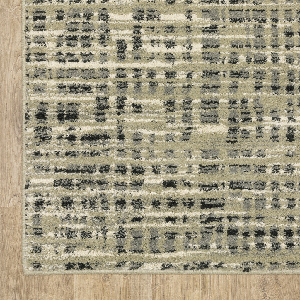 10' X 13' Beige And Gray Geometric Distressed Area Rug