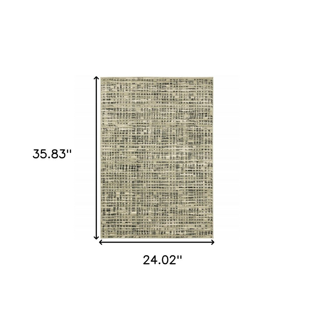 10' X 13' Beige And Gray Geometric Distressed Area Rug