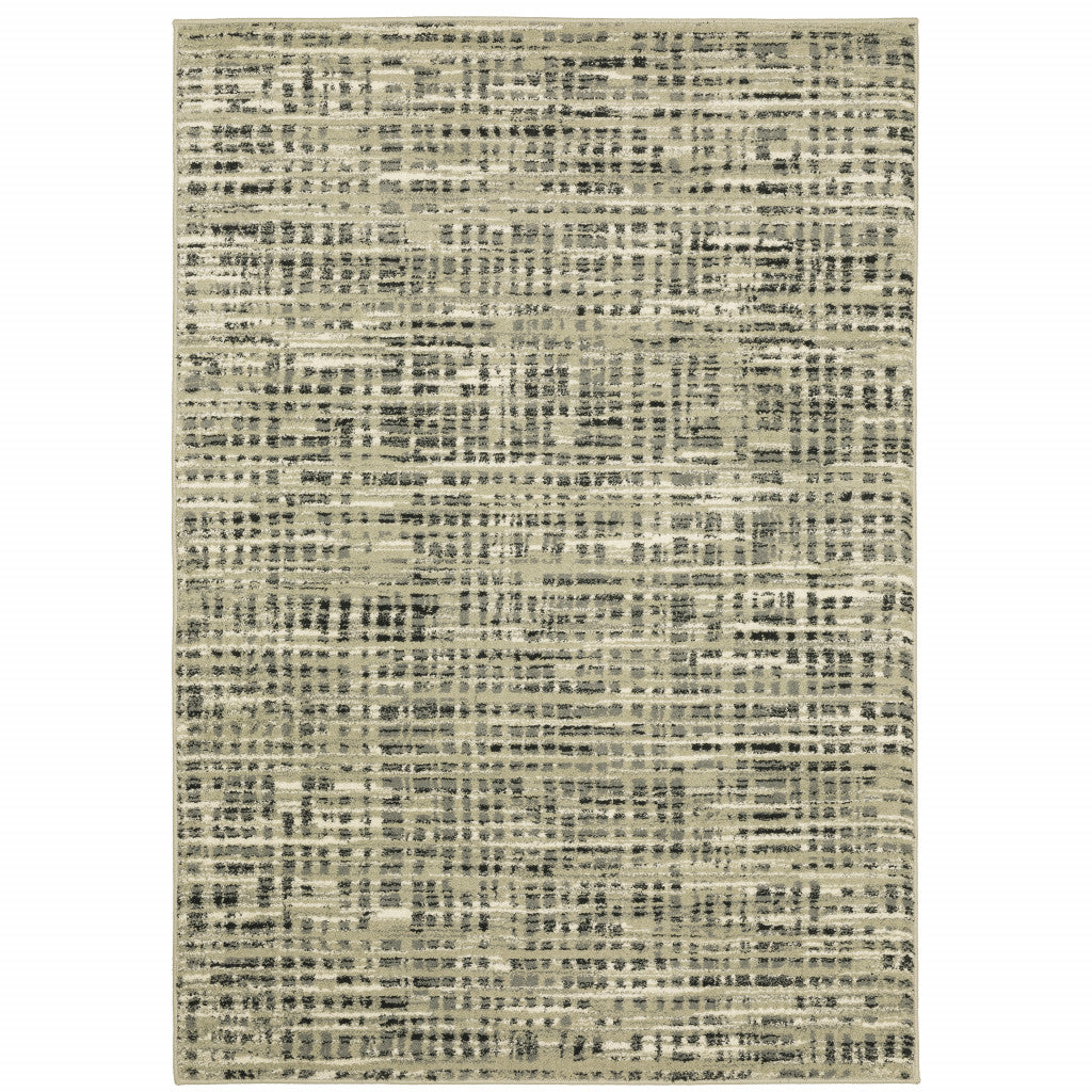 10' X 13' Beige And Gray Geometric Distressed Area Rug