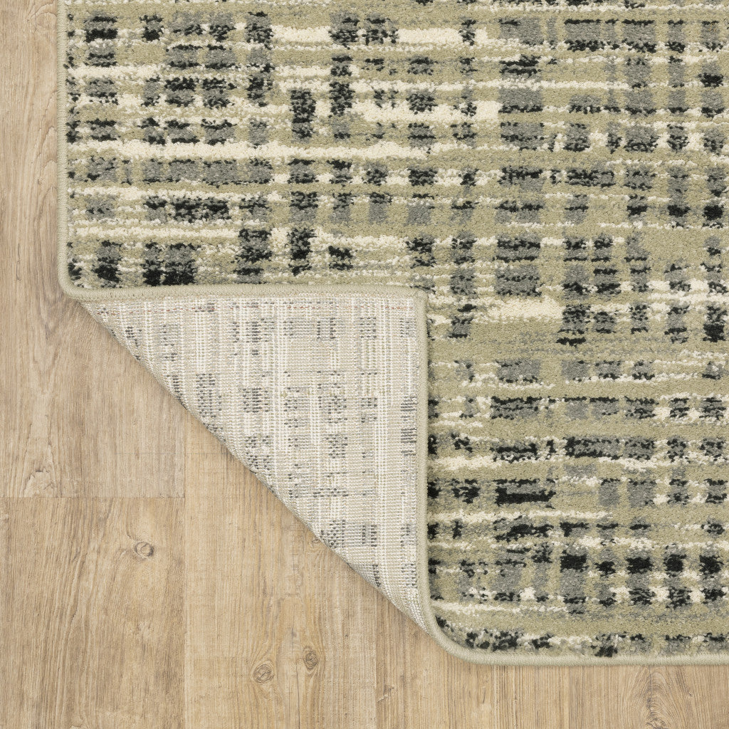 10' X 13' Beige And Gray Geometric Distressed Area Rug