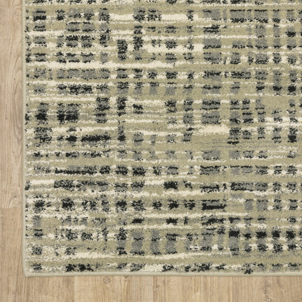 10' X 13' Beige And Gray Geometric Distressed Area Rug