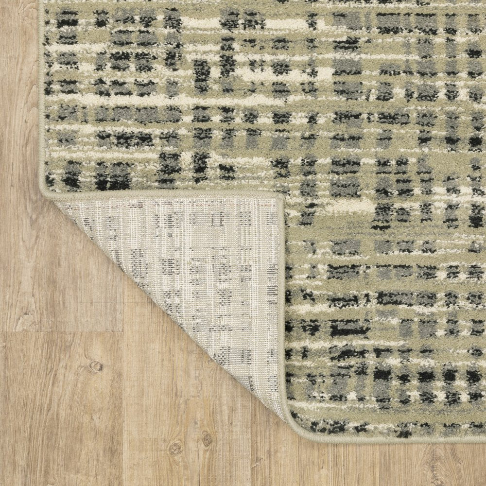 10' X 13' Beige And Gray Geometric Distressed Area Rug