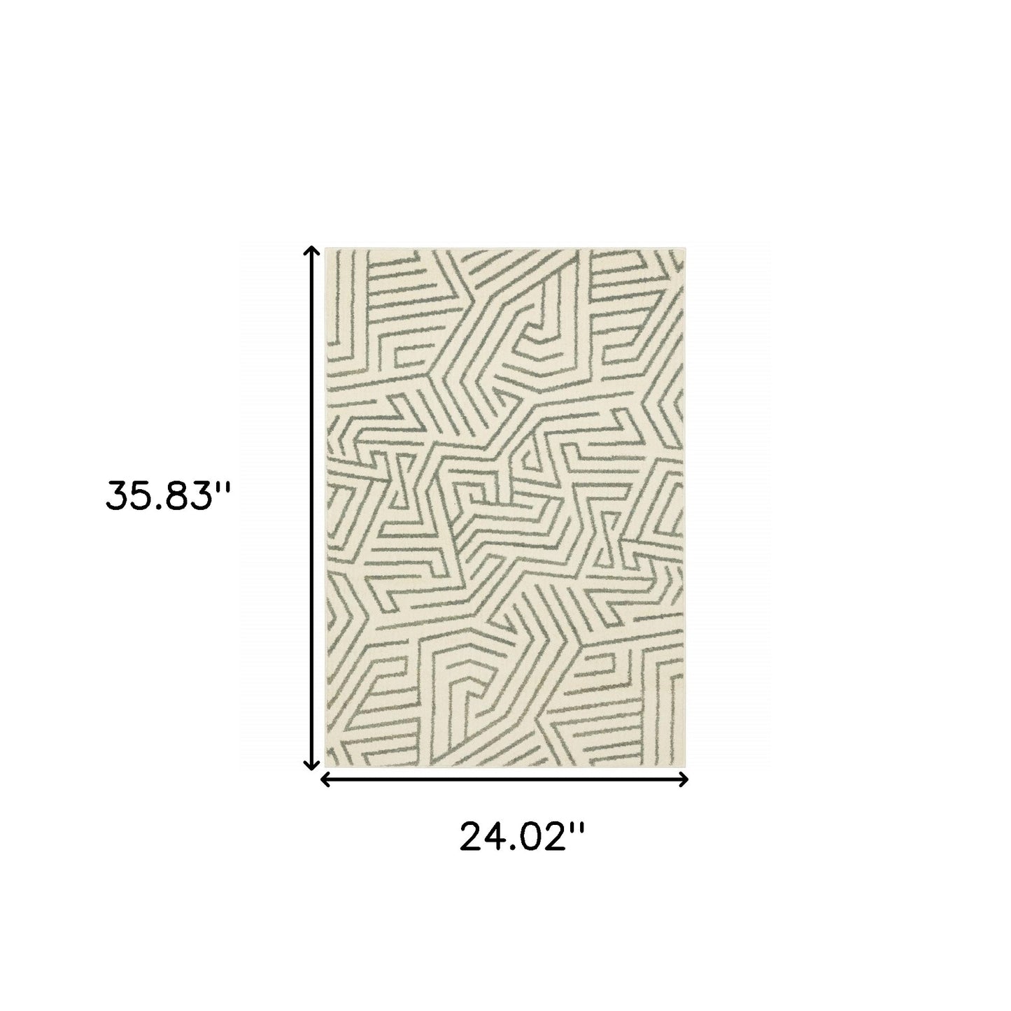 10' X 13' Gray And Ivory Geometric Power Loom Area Rug