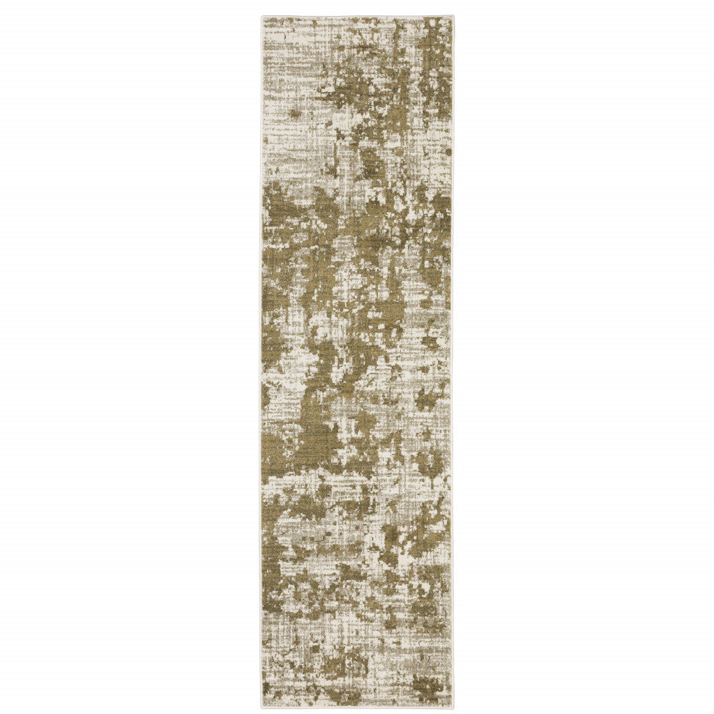7' X 9' Beige And Ivory Abstract Area Rug