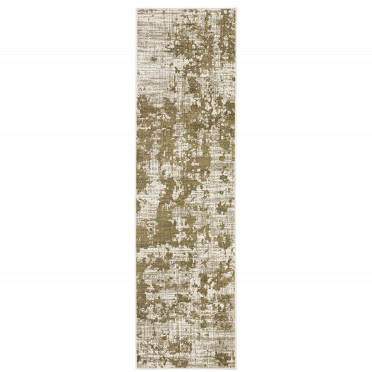 7' X 9' Beige And Ivory Abstract Area Rug