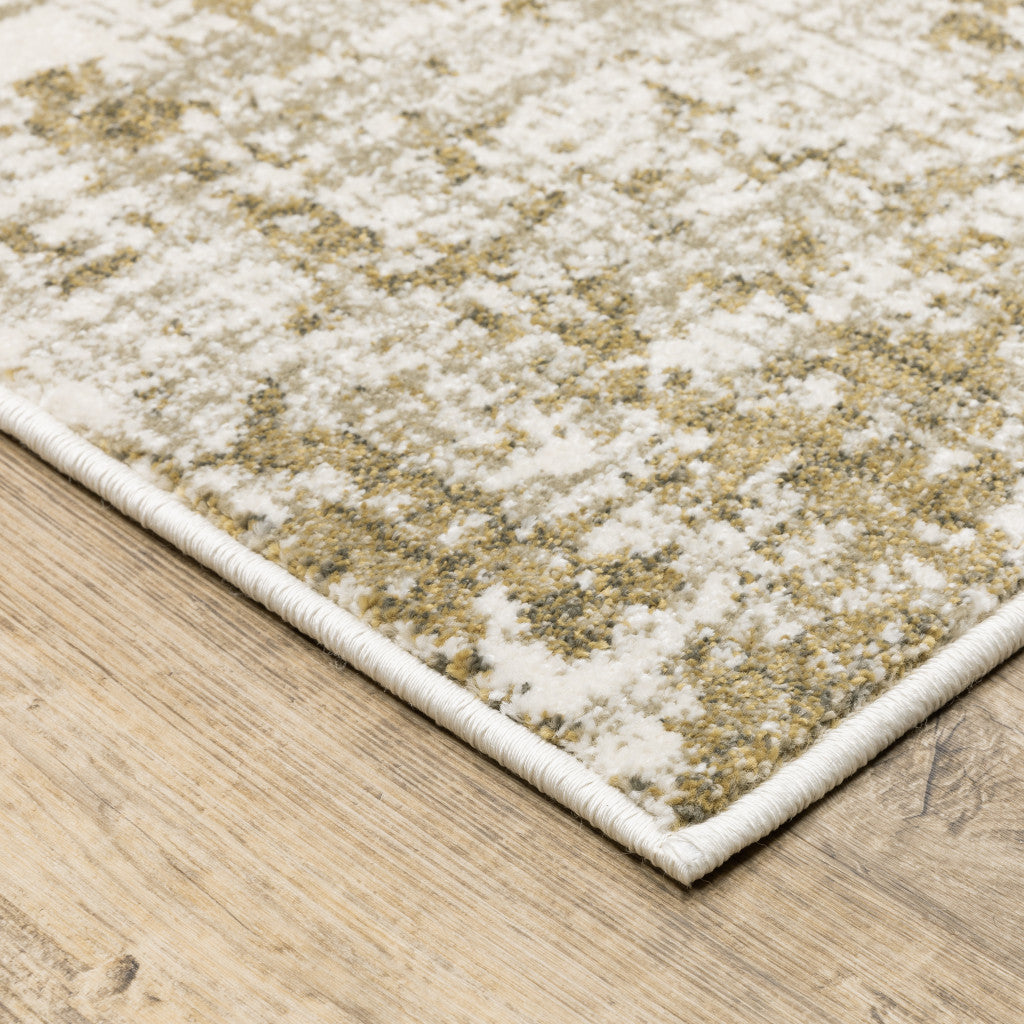 7' X 9' Beige And Ivory Abstract Area Rug