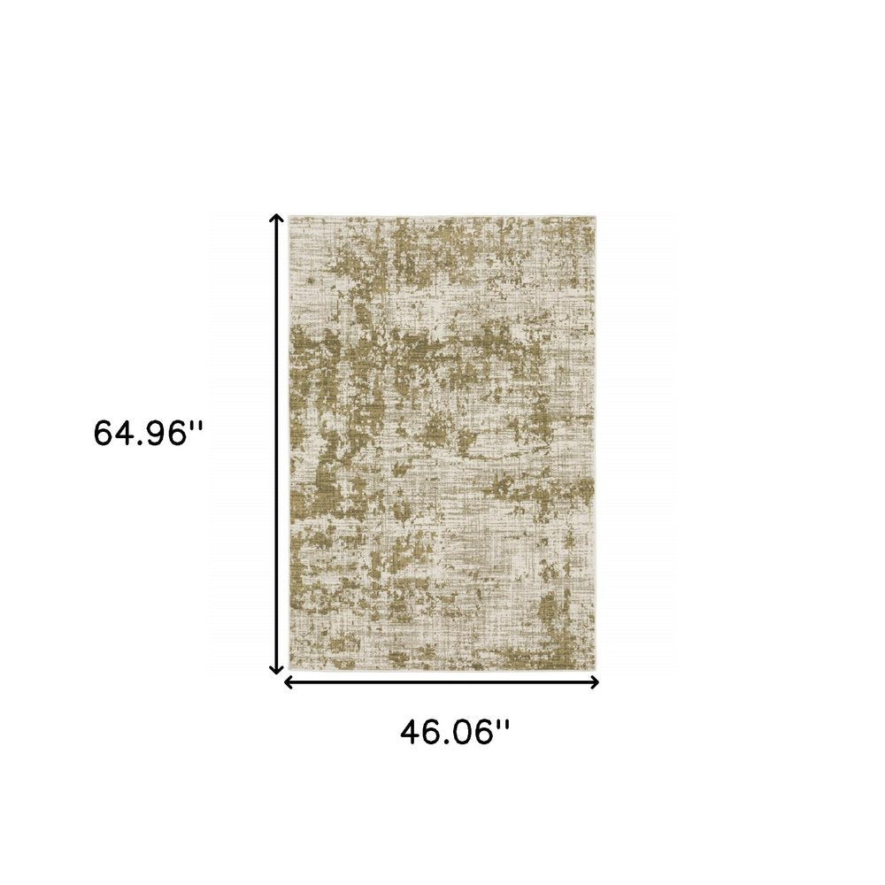 7' X 9' Beige And Ivory Abstract Area Rug