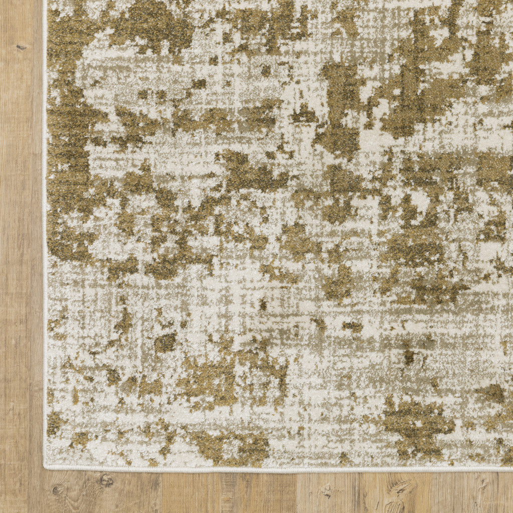 7' X 9' Beige And Ivory Abstract Area Rug