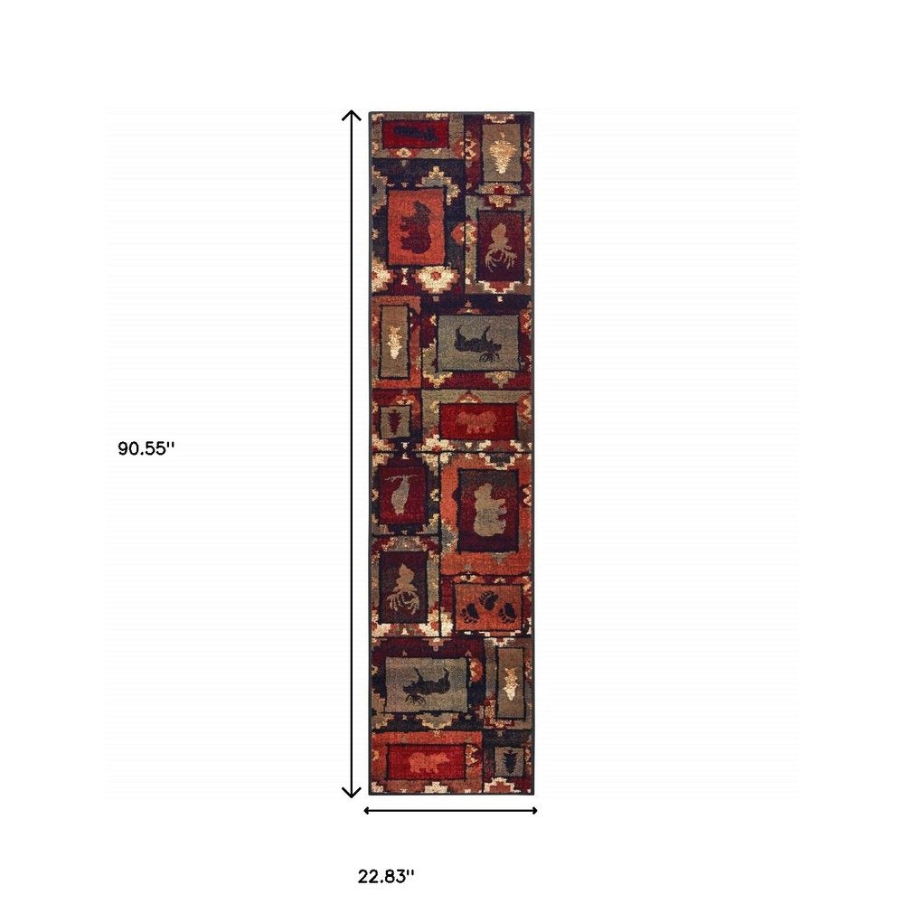 7' X 9' Green And Ivory Southwestern Area Rug