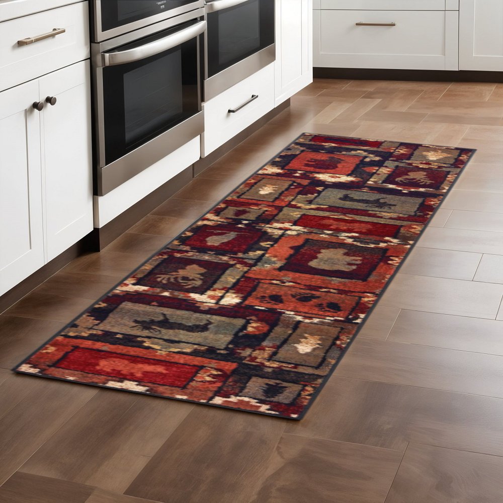 7' X 9' Green And Ivory Southwestern Area Rug