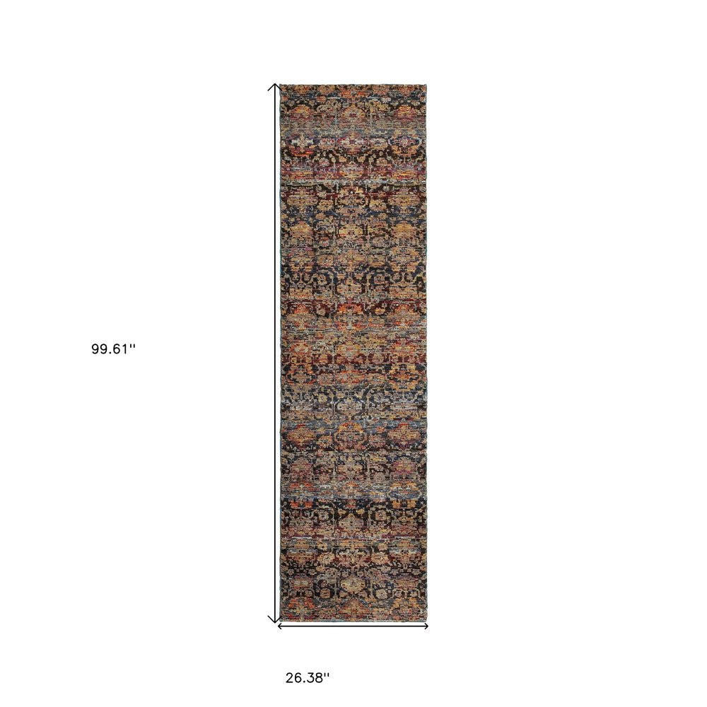 2' X 3' Blue And Ivory Ombre Area Rug