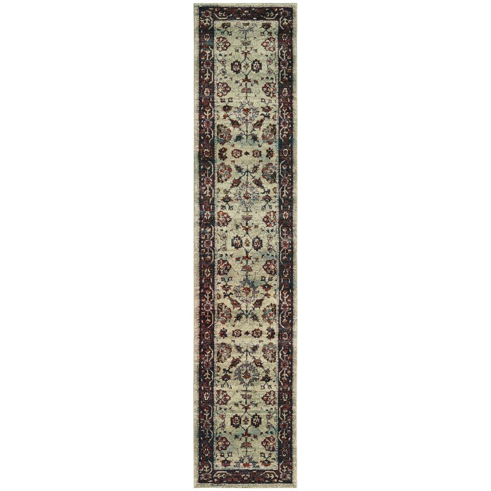 3' X 5' Red and Ivory Oriental Power Loom Area Rug